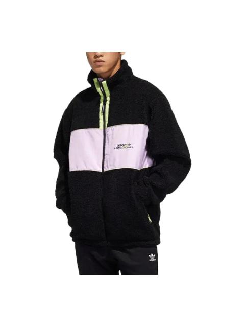 Men's adidas originals Casual Logo Colorblock Sports Jacket Black GP1869