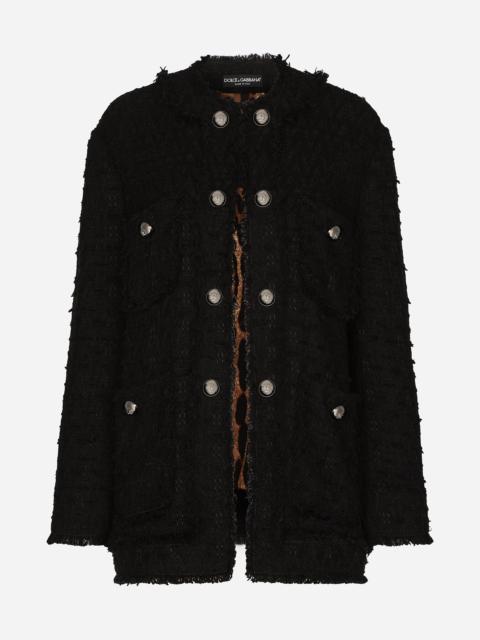 Single-breasted rush-stitch jacket