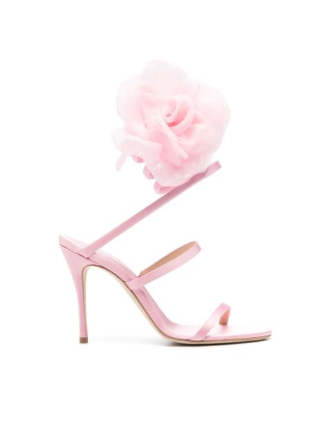 105mm spiral satin sandals