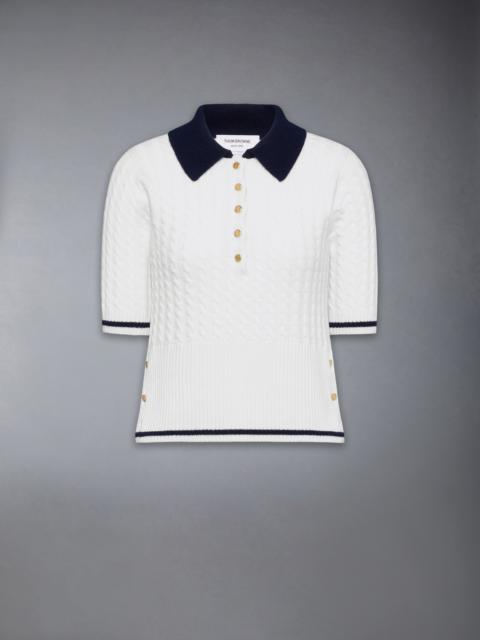 CASHMERE BABY CABLE STITCH  POLO