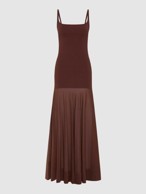 Sheer Silk Circle Hem Dress - Liqueur