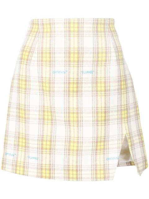 check-print mini skirt