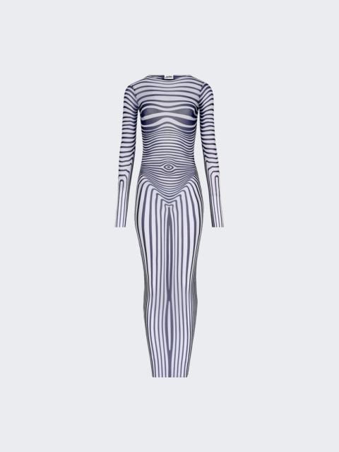 Re-edition: Long Mesh Dess Body Morphing Navy Stripes