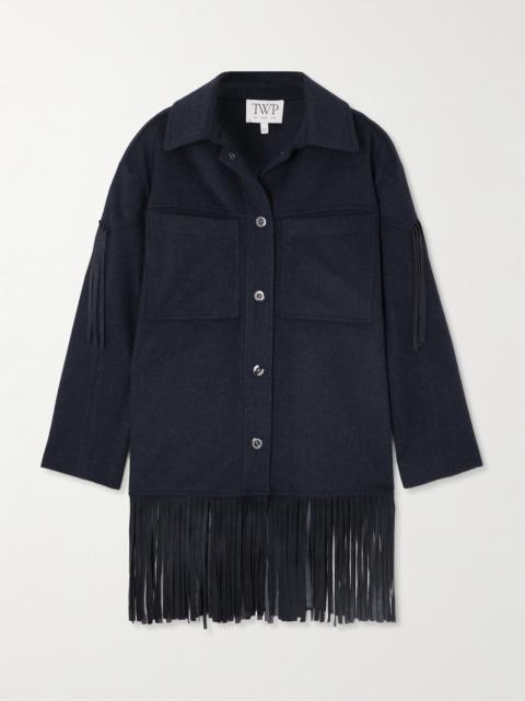 Midnight Cowboy Fringed Suede-trimmed Cashmere Jacket