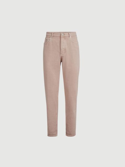 Garment-dyed iconic fit five-pocket trousers in denim