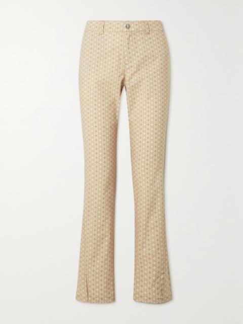Tesja Cropped Printed Shell Straight-leg Golf Pants