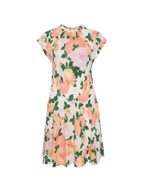 flower-print mini dress