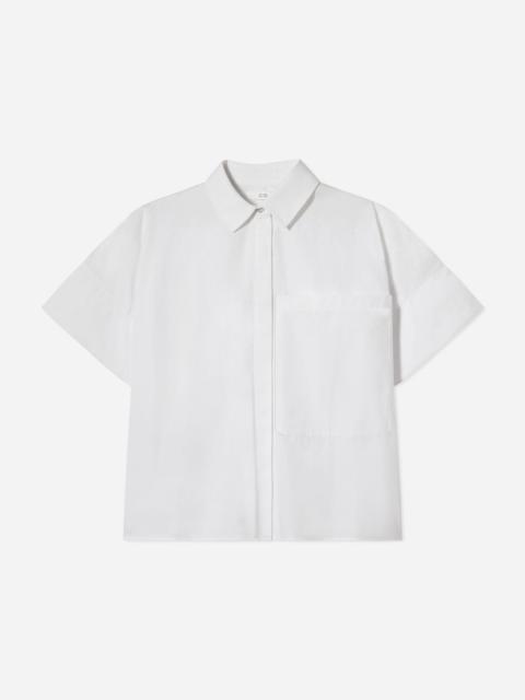 Boxy Short Sleeve Shirt in Cotton Poplin
