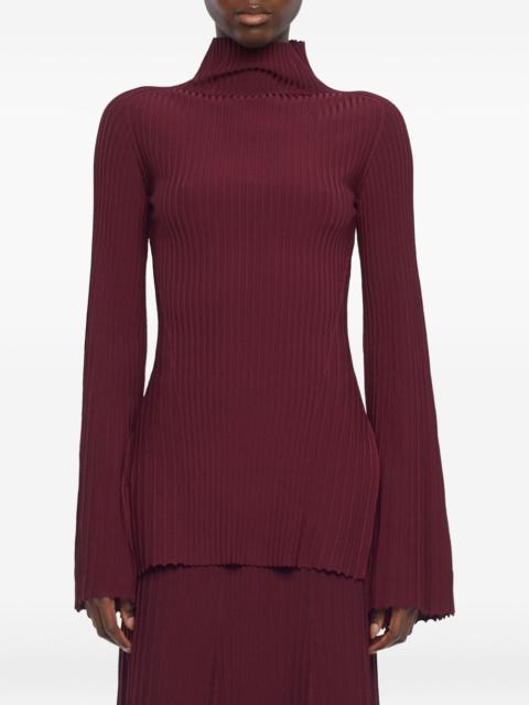 ribbed long-sleeve top