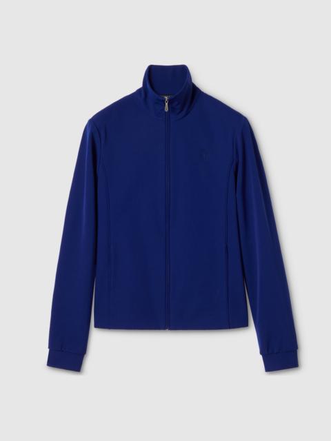 Stretch nylon gabardine zip jacket