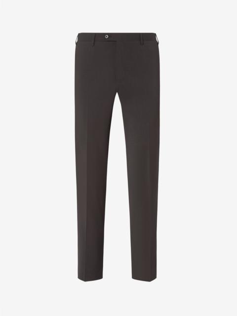 Brown 120's stretch wool trousers