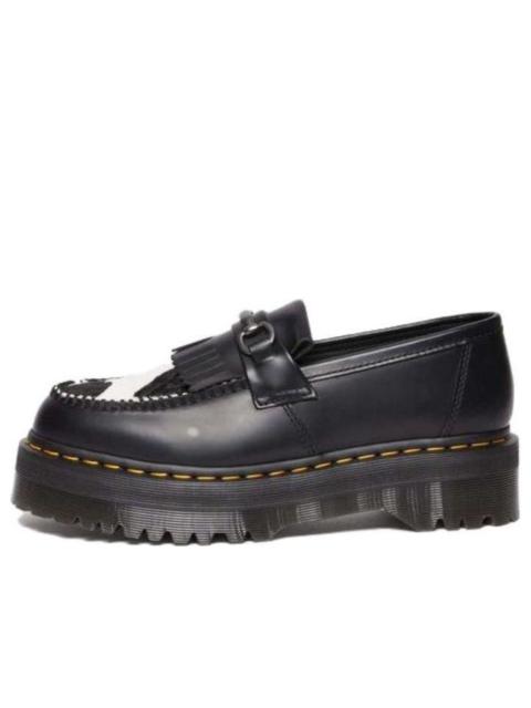 Dr.Martens Adrian Snaffle Hair On & Leather Cow Print Kiltie Loafers 'Black' 31097937