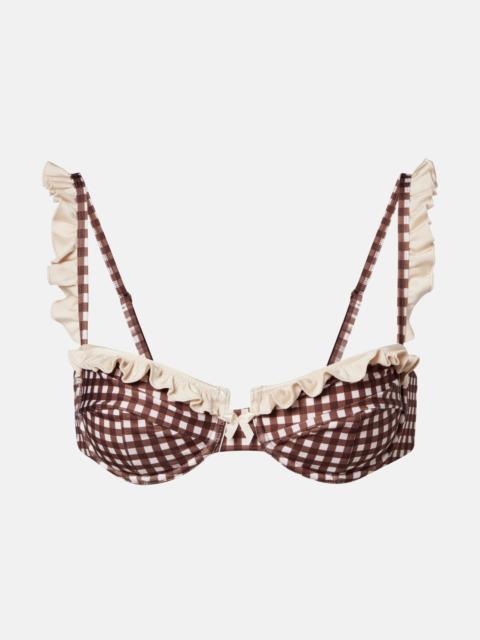 Angela gingham bikini top