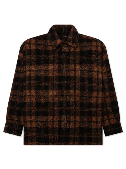 PLAID PADDED SHIRT - SAFFRON
