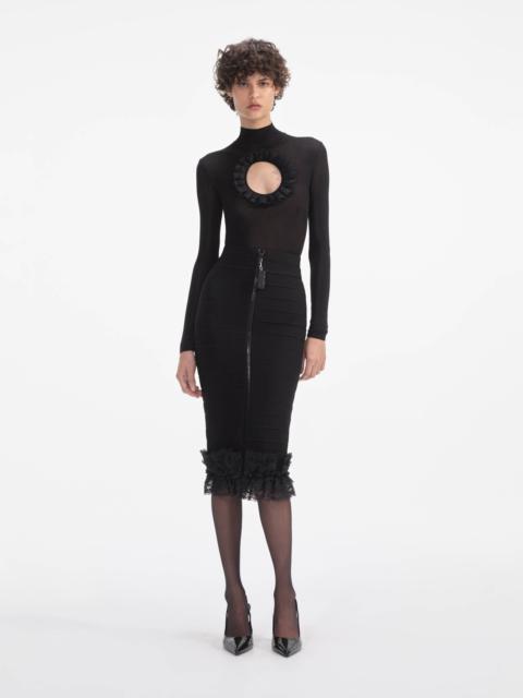 Black Knit Cut Out Bodysuit