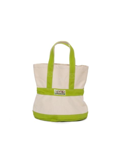 #4 Canvas ELEPHANT TOTE BAG S - Ecru x Green