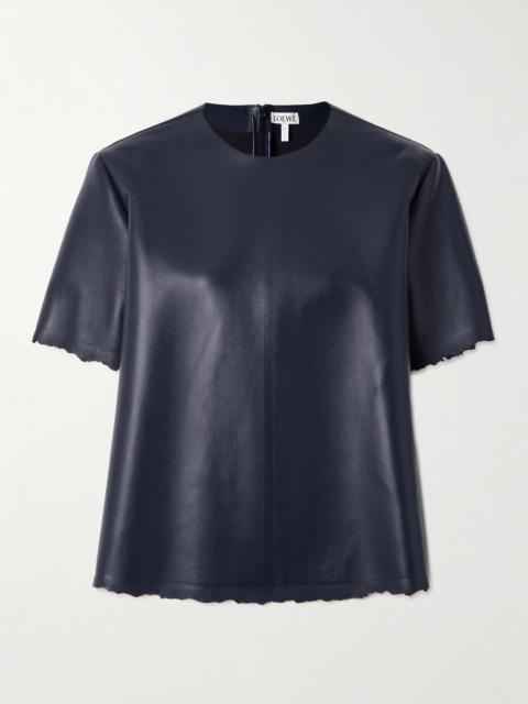 Distressed Embossed Leather T-shirt