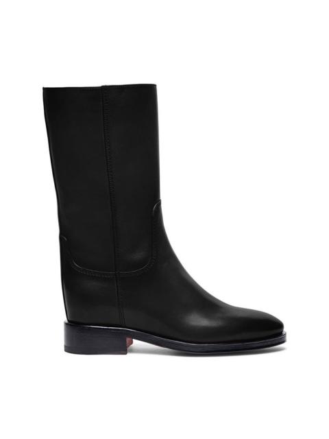 Women's black leather ankle boot