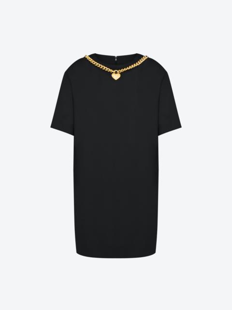 CHAIN & HEART ENVERS SATIN DRESS