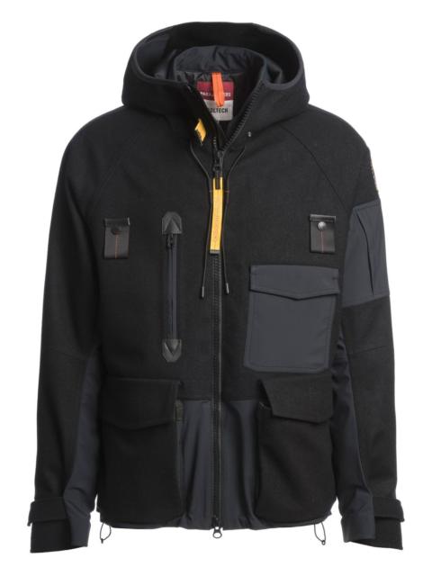 hooded panelled jacket
