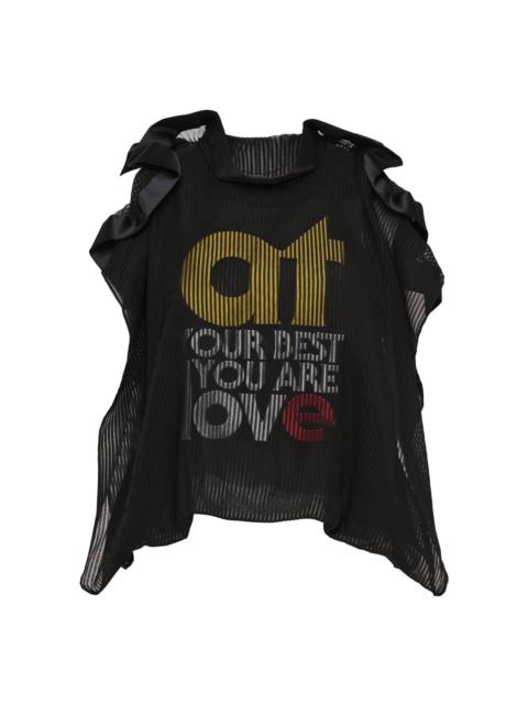 Satin x Chiffon Embroidery Pullover