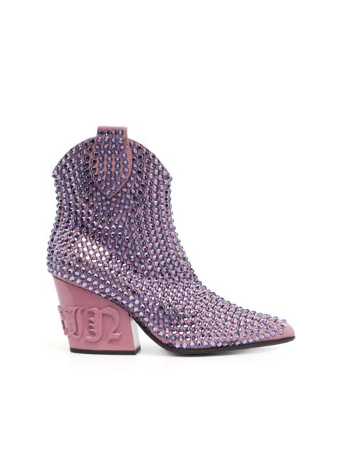 80mm crystal-embellished boots