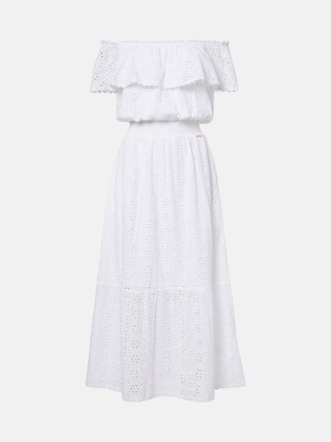 Larna broderie anglaise cotton midi dress