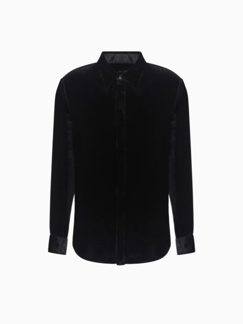 Slim-fit velvet shirt