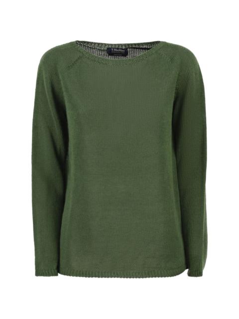 wide-neck linen jumper