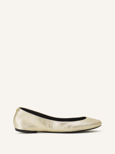 THE BALLERINA FLAT IN METALLIC LEATHER