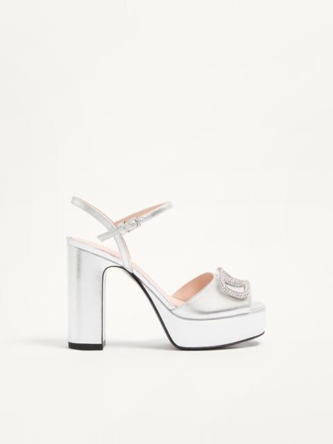 VLOGO SIGNATURE PLATFORM SANDAL IN LAMINATED NAPPA LEATHER 115MM
