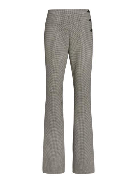 Oblique Houndstooth Flared Pants grey