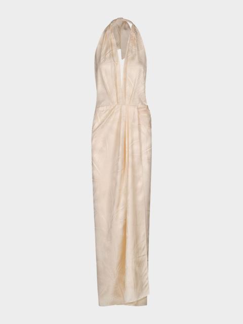 Wildly Beautiful Plunging Halter Maxi Dress