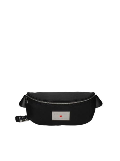 logo-plaque belt bag