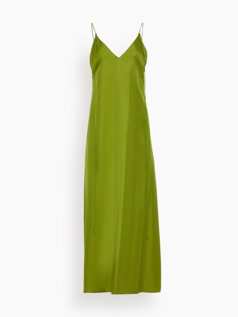 Silk Slip Dress in Garden Green