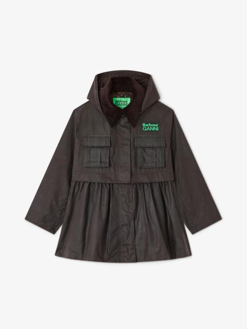 PEPLUM WAX JACKET IN GREEN