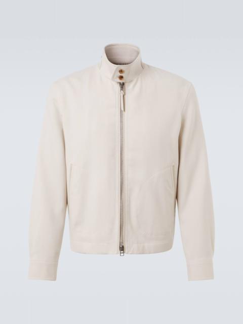 Wool, cashmere, and silk Harrington jacket