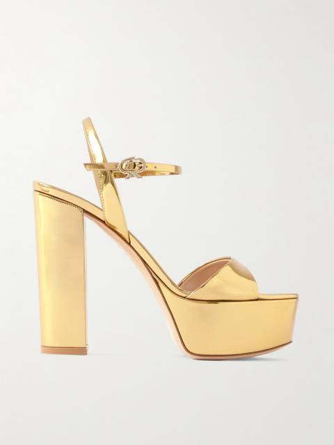 Marlena 85 Mirrored-leather Platform Sandals