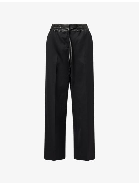 Drawstring-Waistband Tailored Wool Trousers