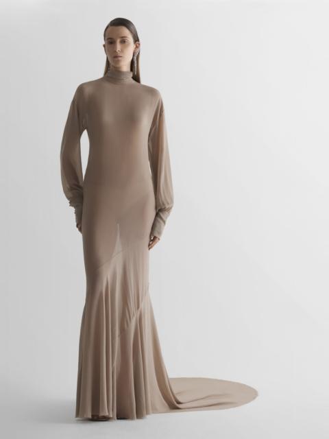 Turtleneck sheer gown