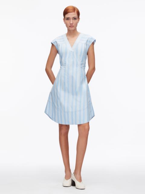 Striped Cap Sleeve Knee-Length Dress