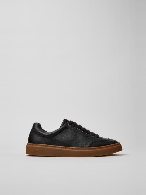Black Leather Sneakers for Men.