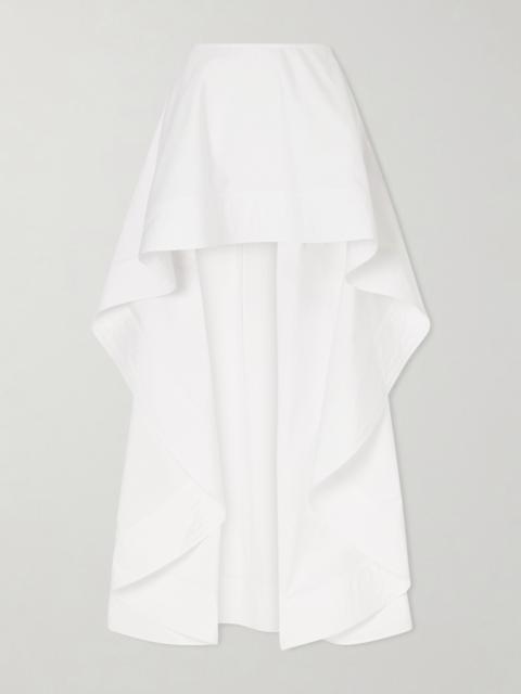 Asymmetric Cotton-poplin Skirt