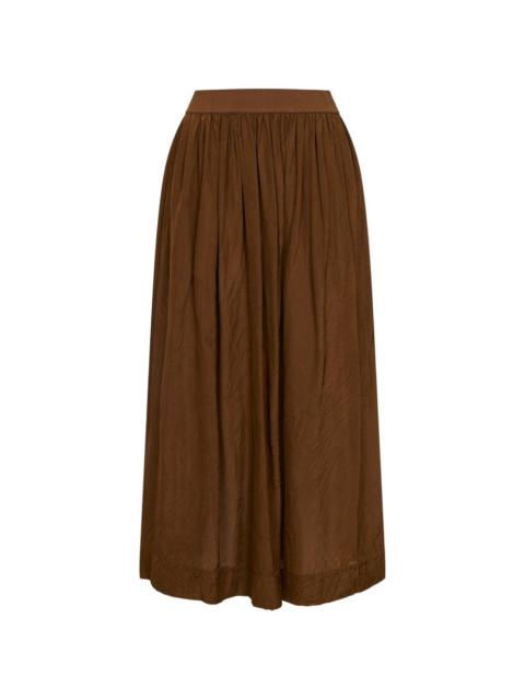 gathered elasticated-waistband skirt