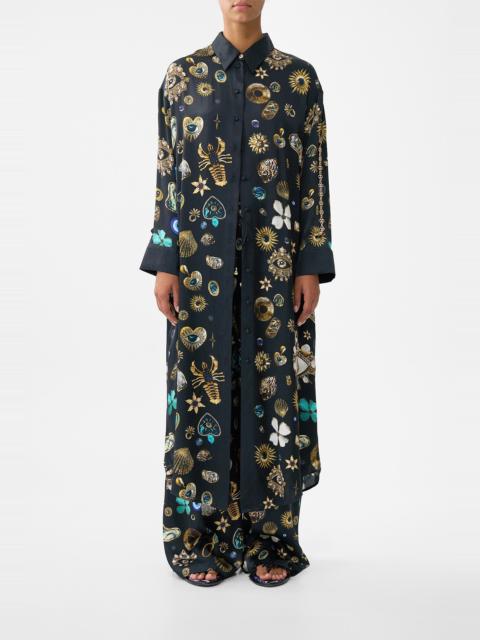 SHIRT DRESS WITH BACK BUTTON DETAIL