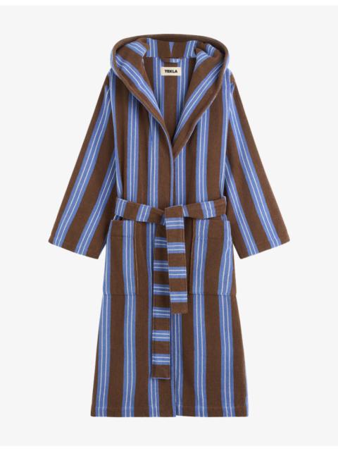 Striped Hooded Cotton Robe