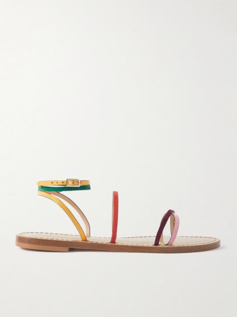 The Constantia Leather-trimmed Suede Sandals