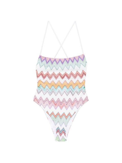 chevron-pattern swimsuit