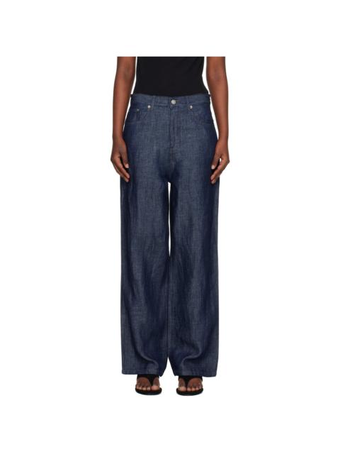 Navy Straight Denim Jeans