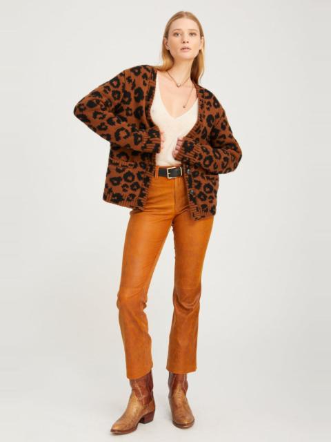 CEDAR LEATHER 5 POCKET ANKLE FLARE